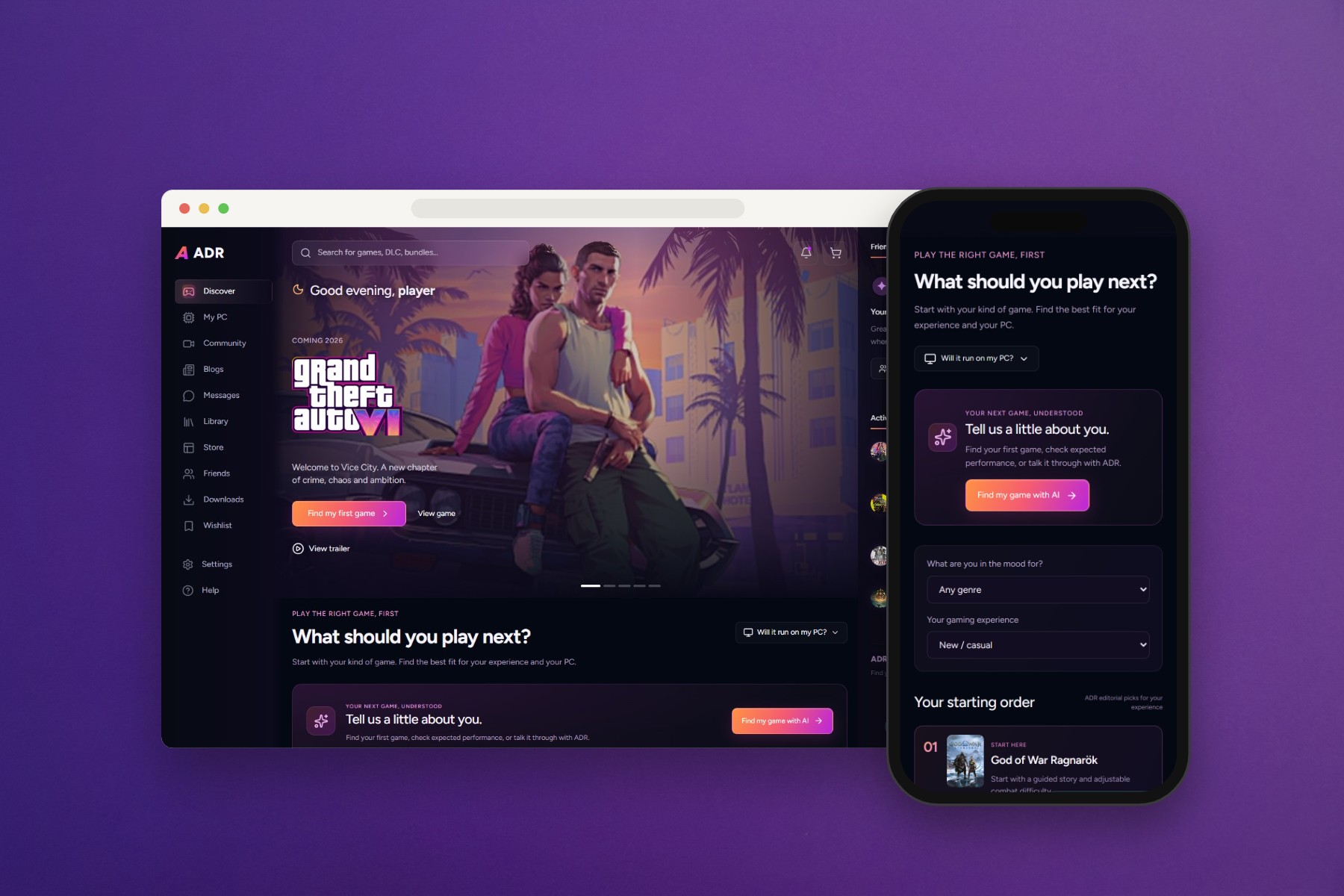 ADR Games on desktop and phone