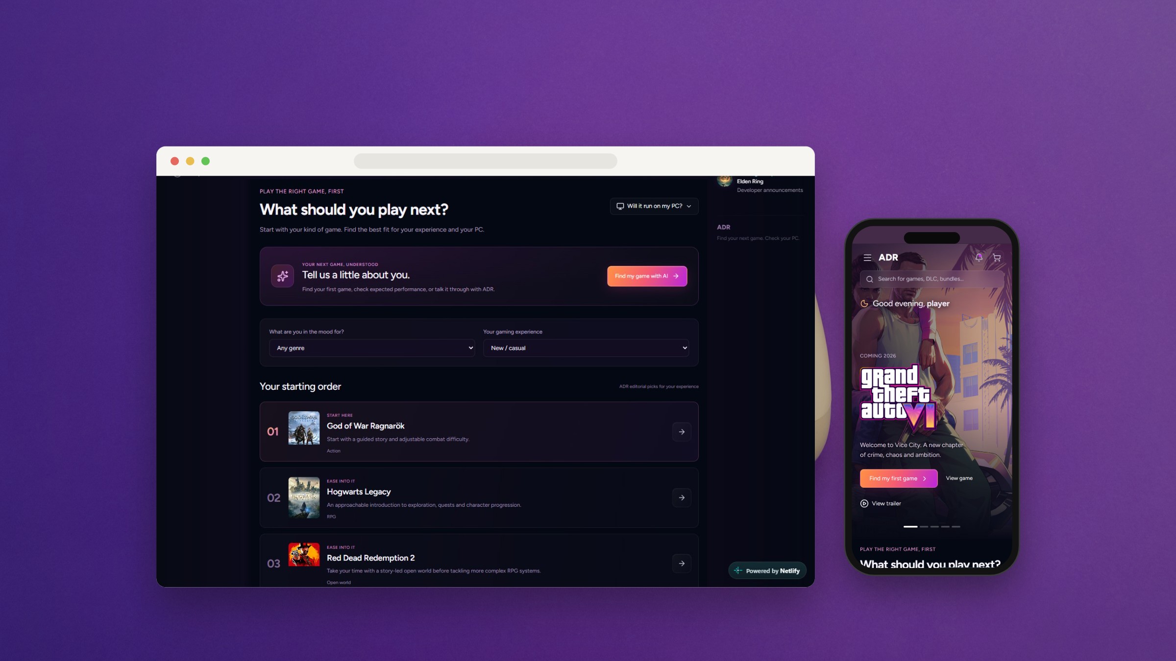 ADR Games on a real device