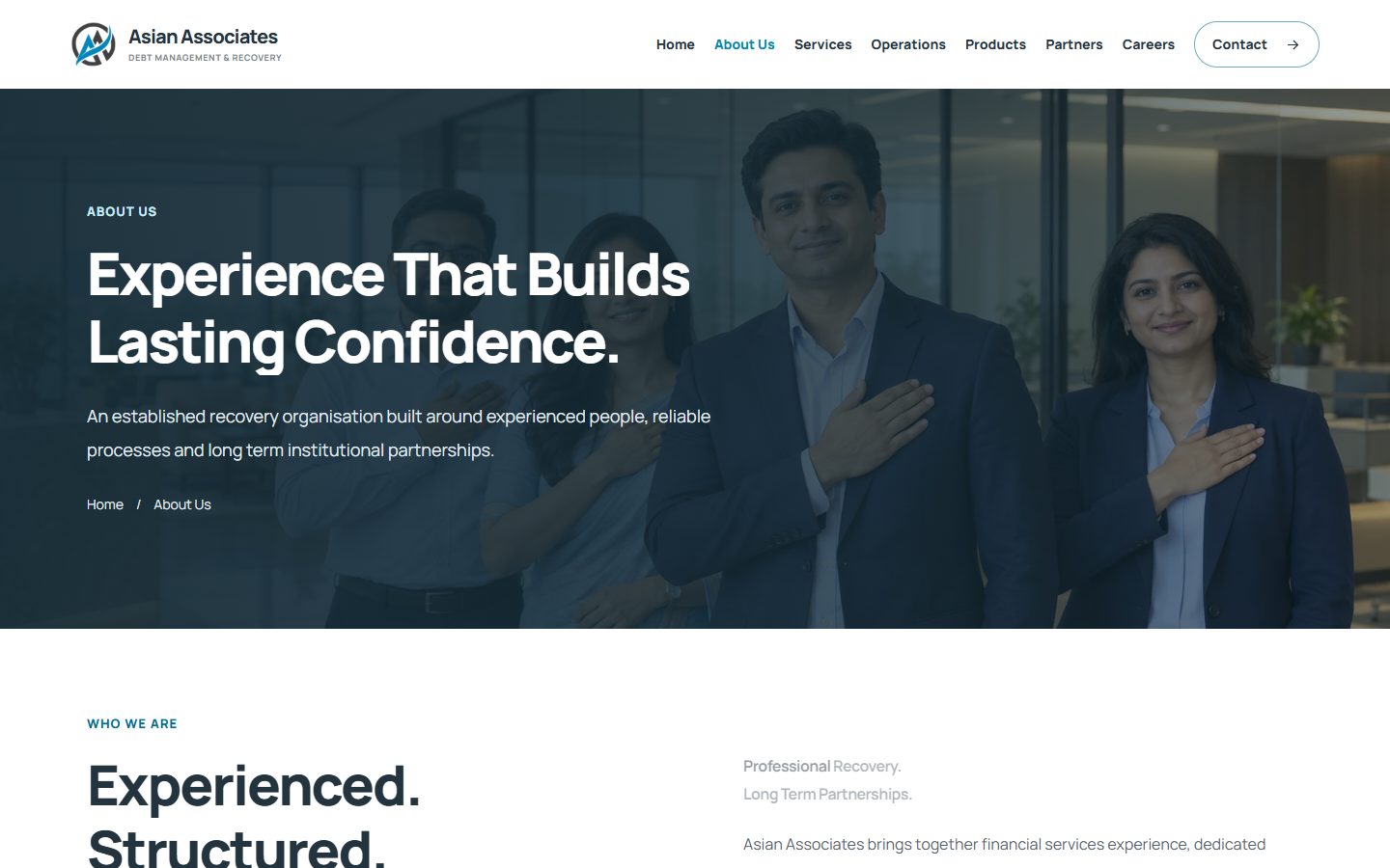 Asian Associates About page hero: Experience that builds lasting confidence