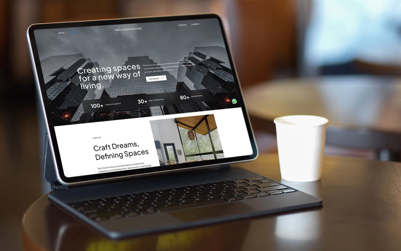 The website, photographed on a device