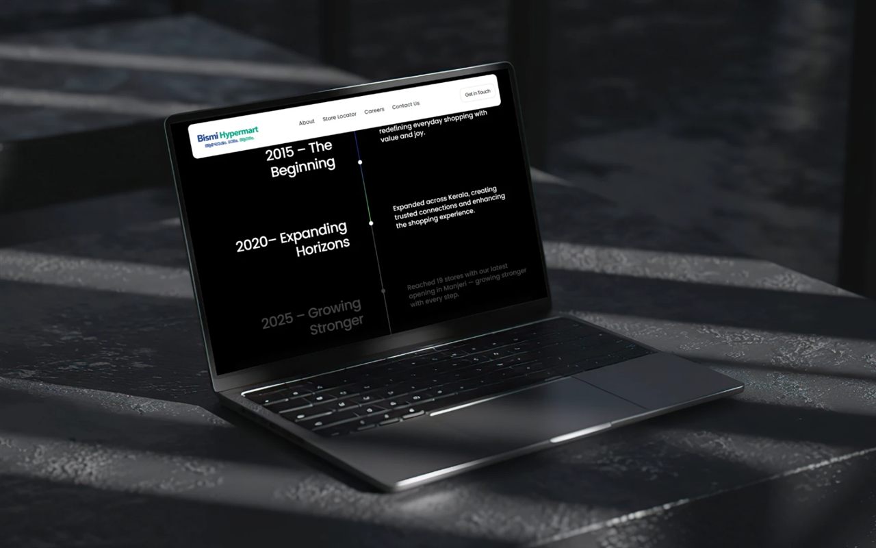The website, photographed on a device