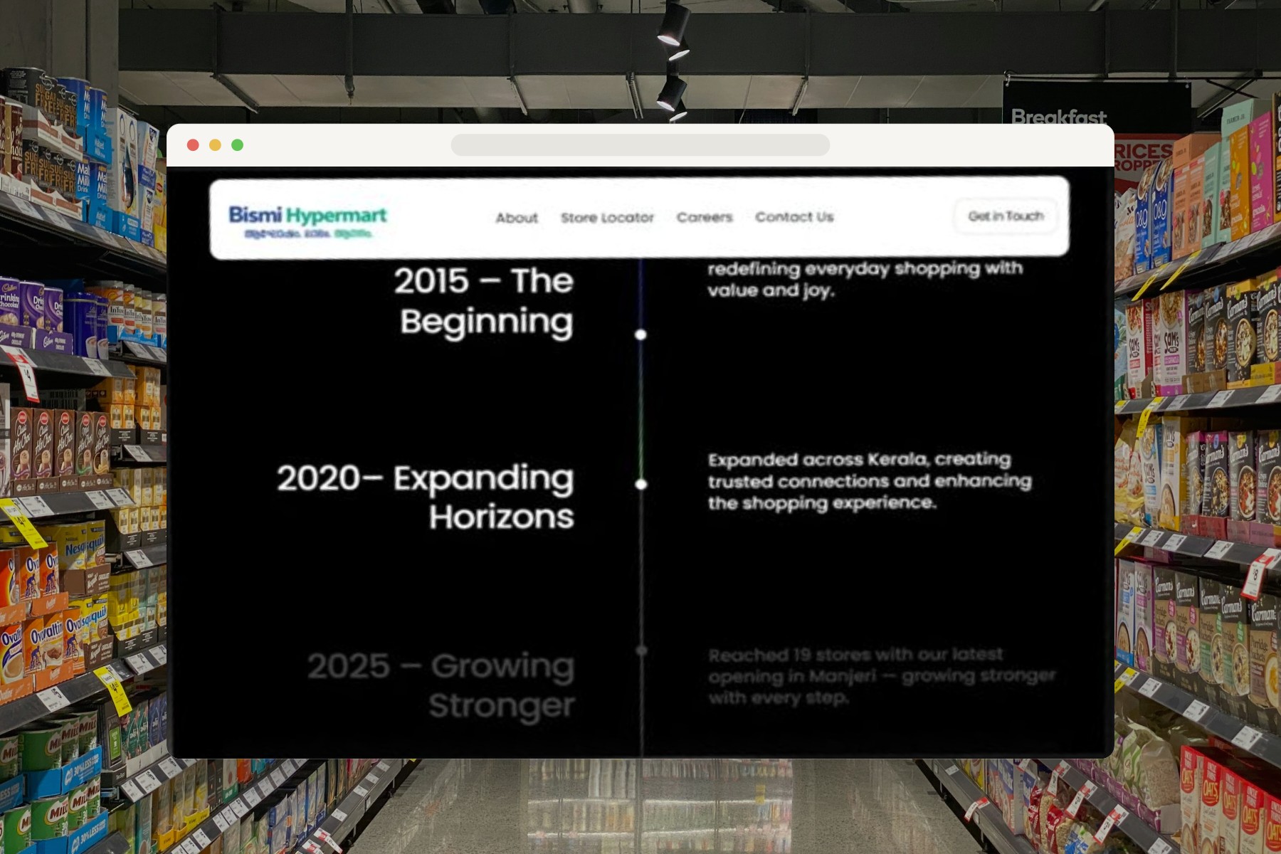 Bismi Hypermart the website in a browser window