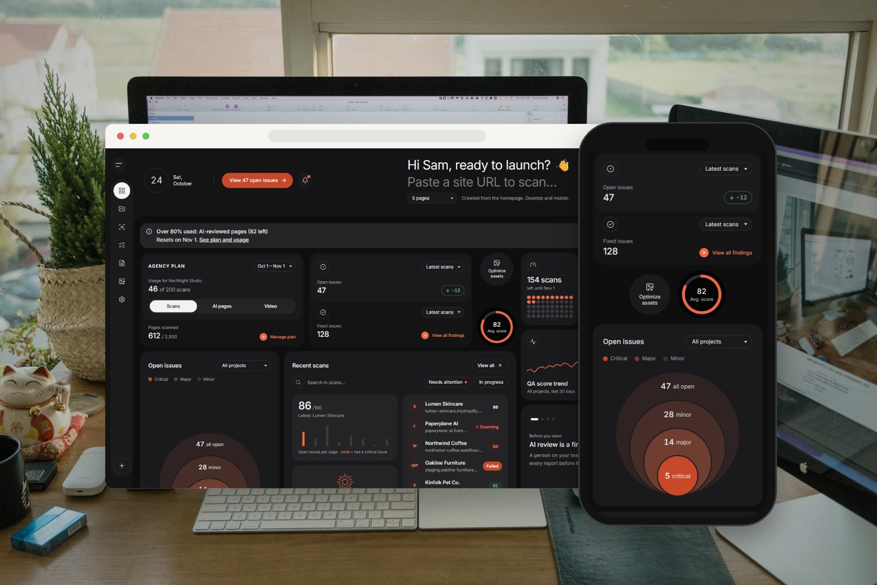Finetooth on desktop and phone