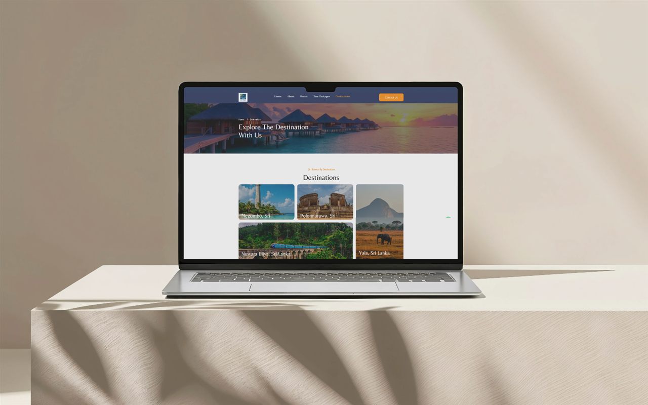 The website, photographed on a device