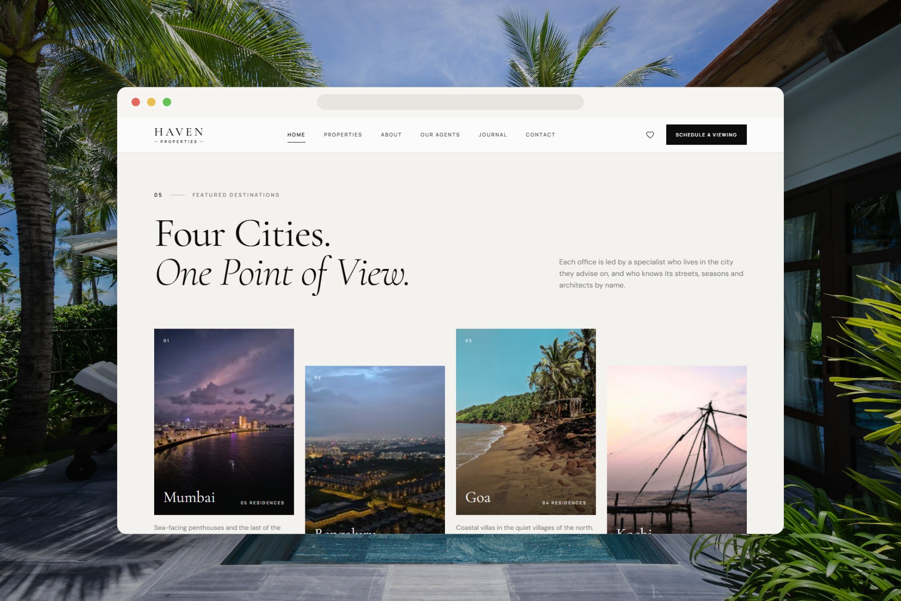 Haven Properties in a browser window