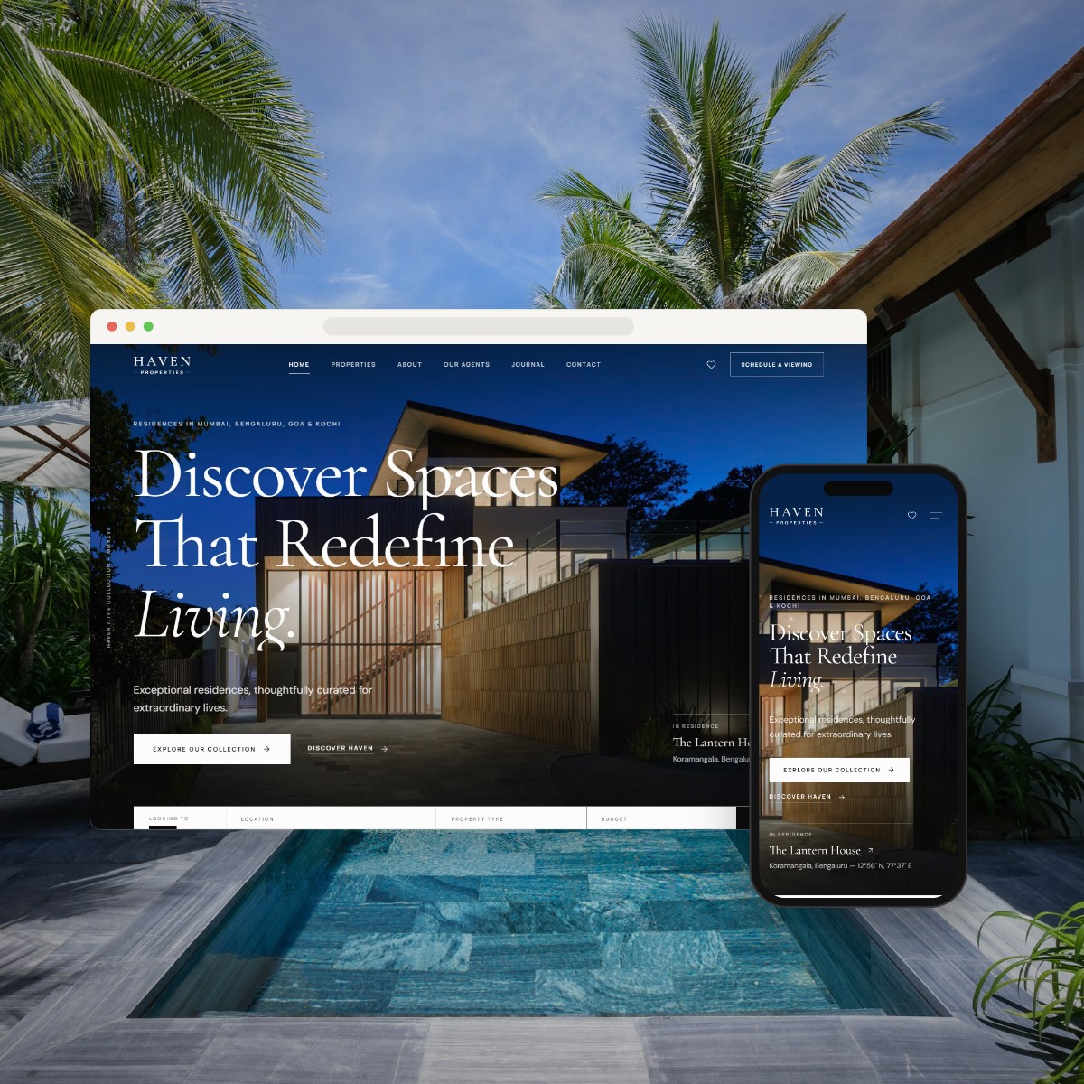 Haven Properties, shown on a device