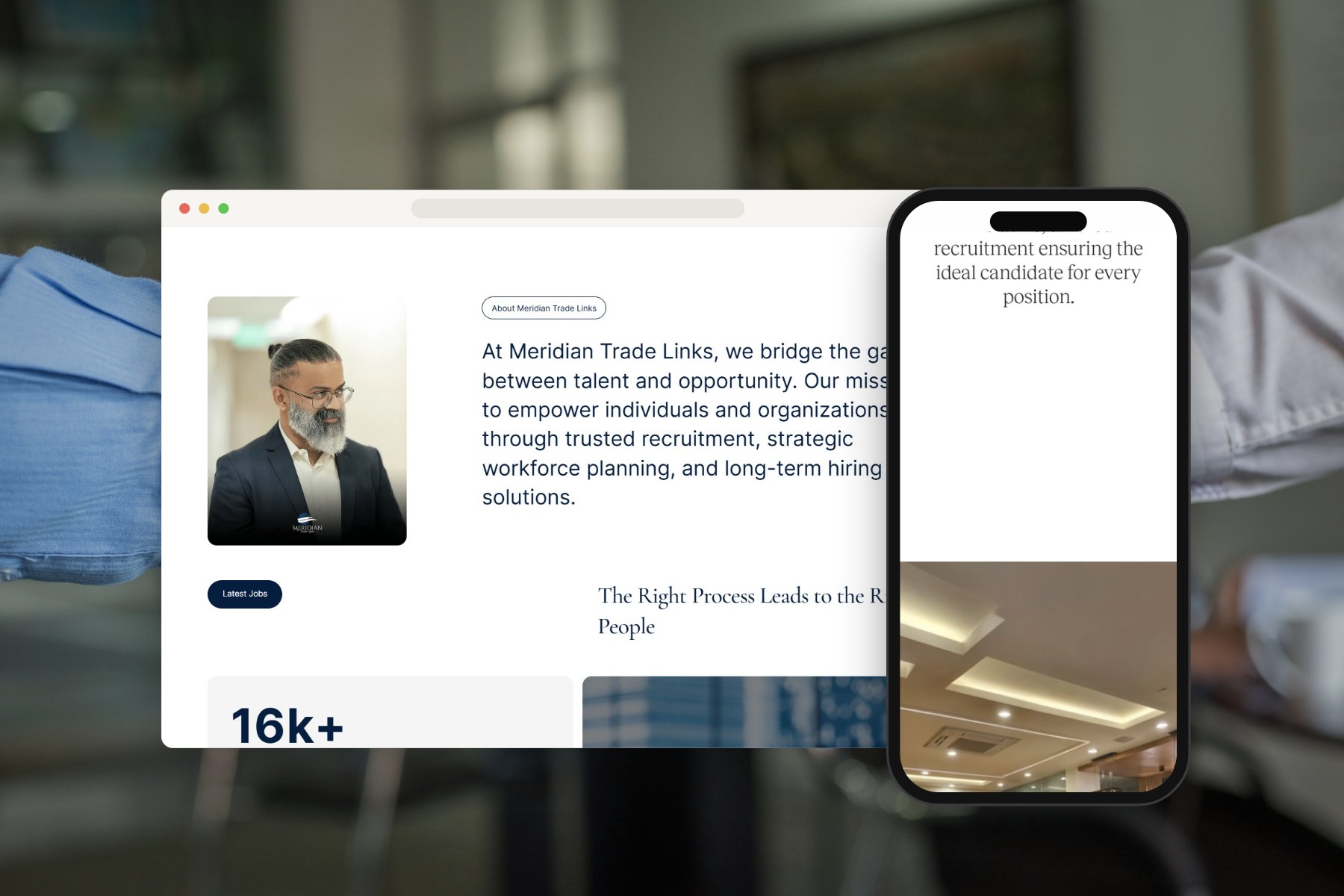 Meridian Trade Links on desktop and phone