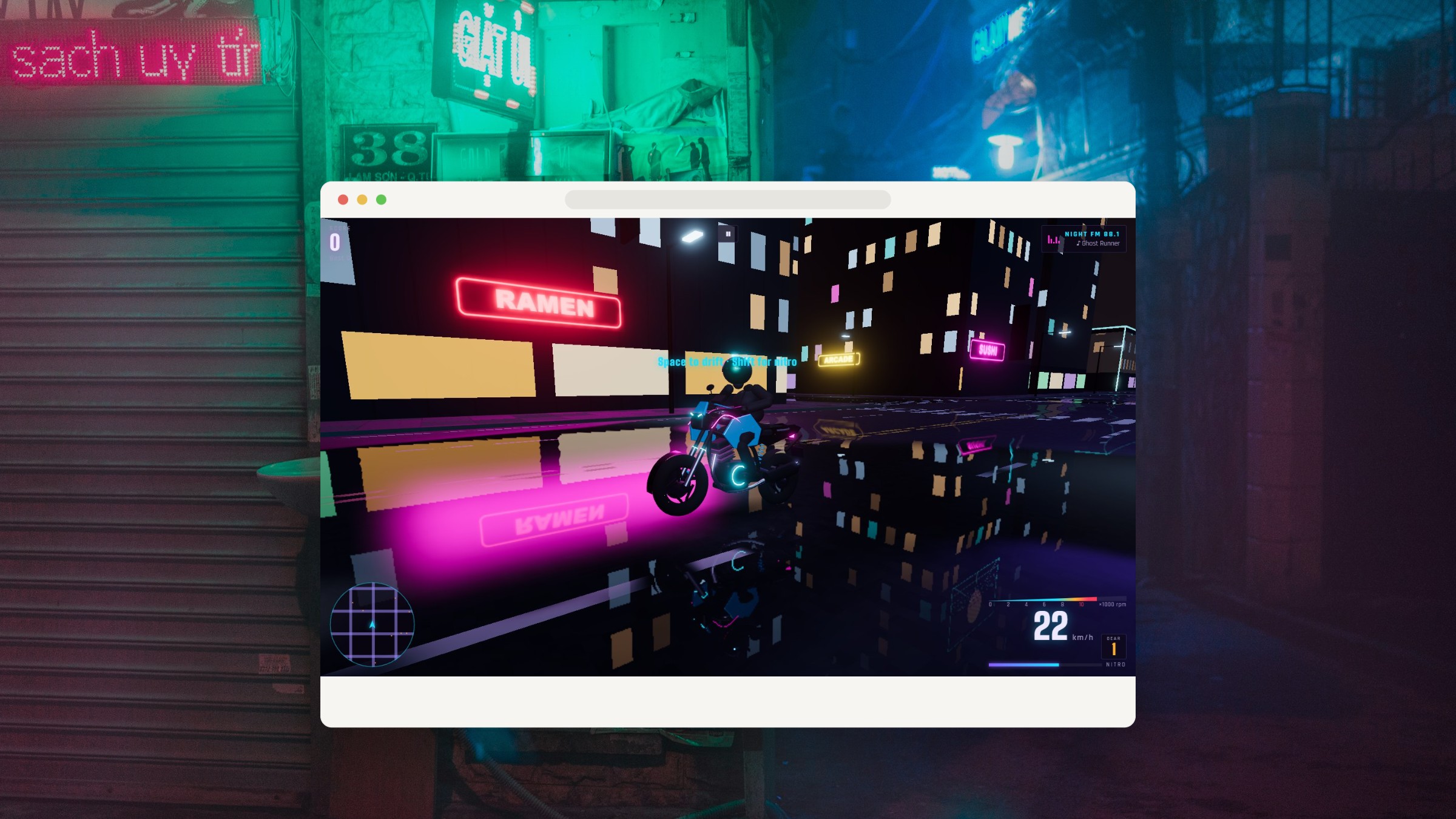 Neon Ride 125 on a real device