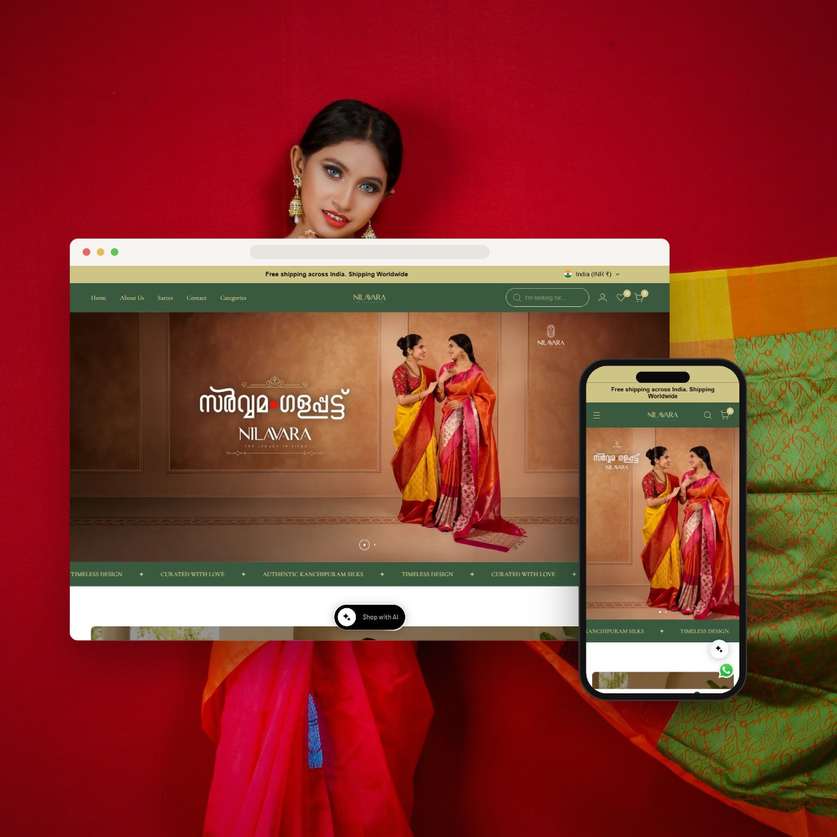 Nilavara Silks, shown on a device