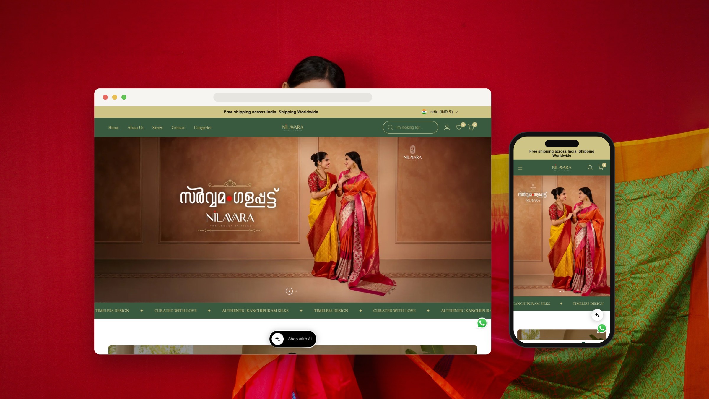 Nilavara Silks on a real device