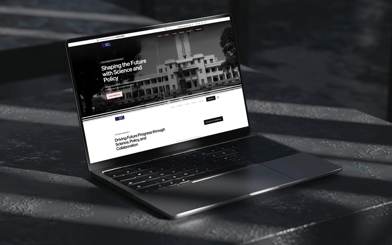 Science Policy Institute website on a laptop