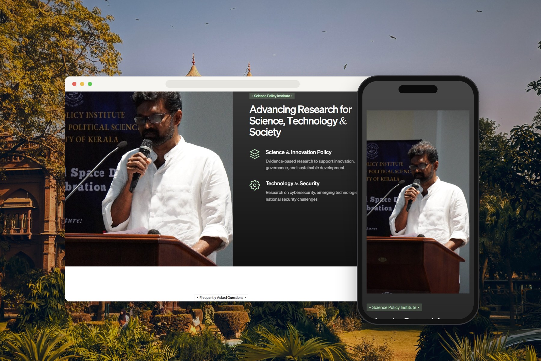Science Policy Institute on desktop and phone