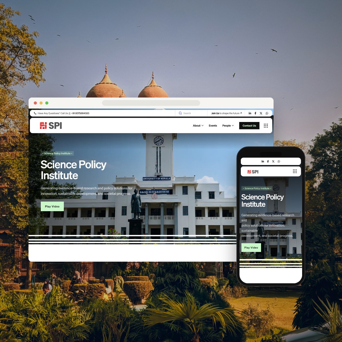 Science Policy Institute, shown on a device