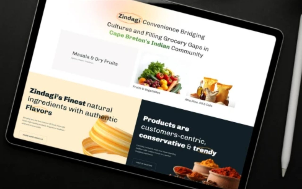 Zindagi Convenience website on a tablet
